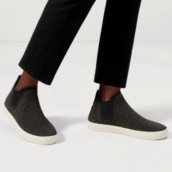 Rothy’s Chocolate Spot Animal Print Chelsea Sneaker Booties - Picture 1 of 11